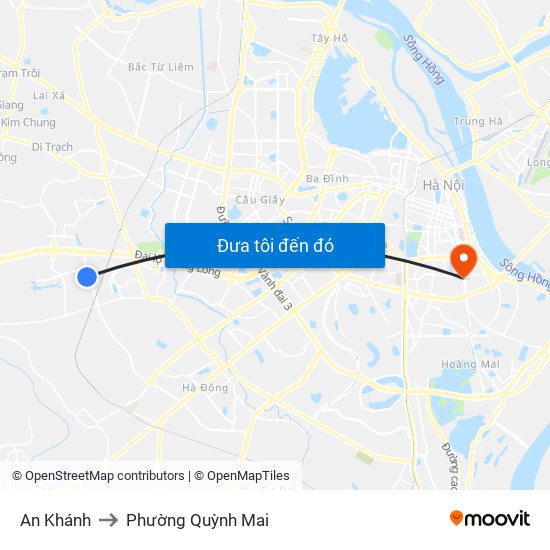 An Khánh to Phường Quỳnh Mai map