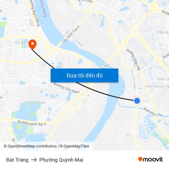 Bát Tràng to Phường Quỳnh Mai map