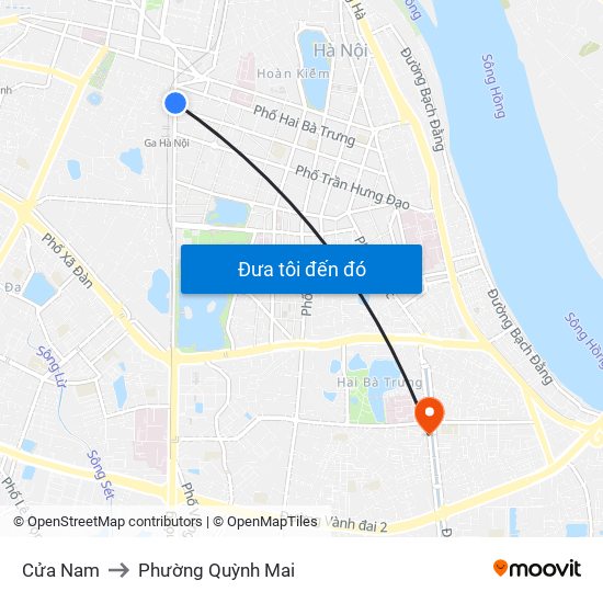 Cửa Nam to Phường Quỳnh Mai map
