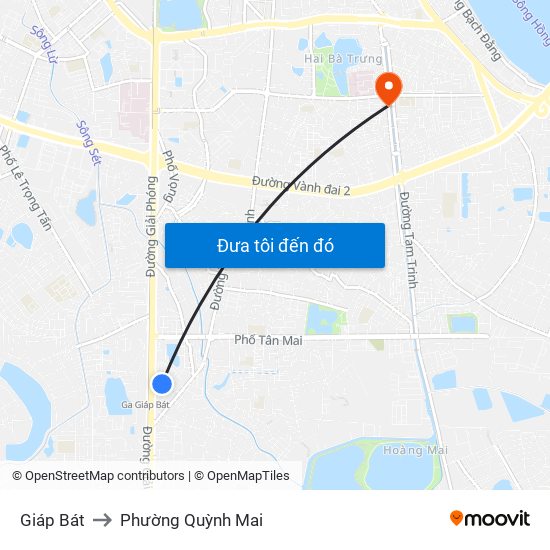 Giáp Bát to Phường Quỳnh Mai map