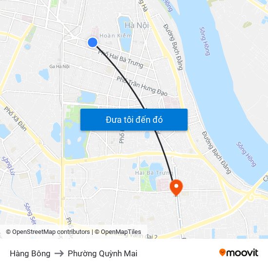 Hàng Bông to Phường Quỳnh Mai map