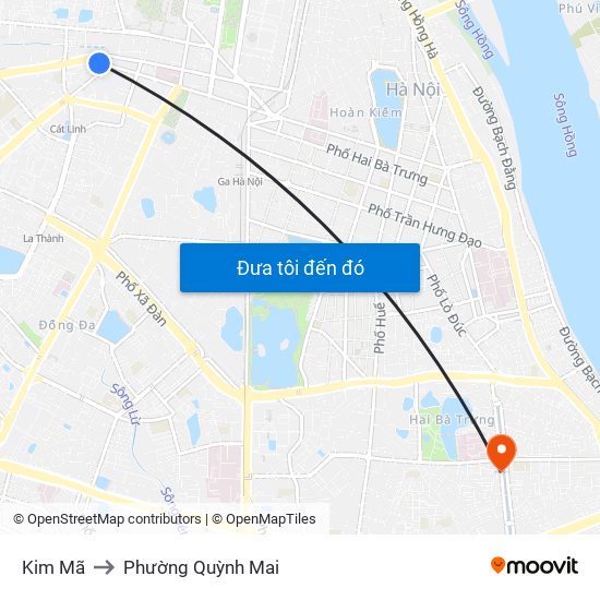 Kim Mã to Phường Quỳnh Mai map