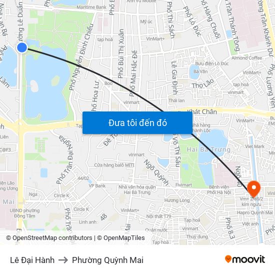 Lê Đại Hành to Phường Quỳnh Mai map