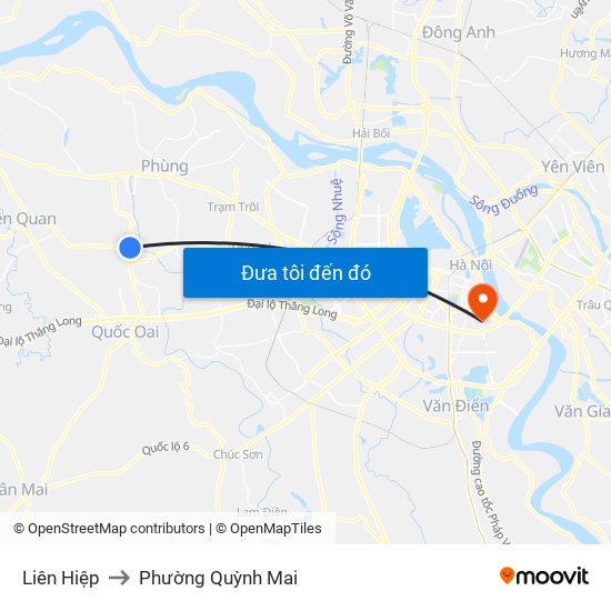 Liên Hiệp to Phường Quỳnh Mai map