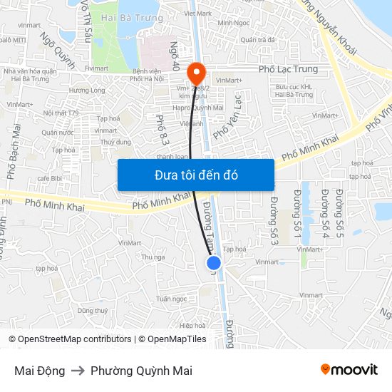 Mai Động to Phường Quỳnh Mai map