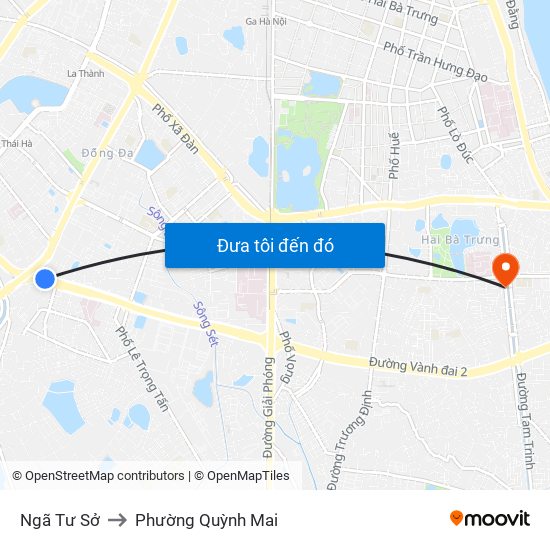 Ngã Tư Sở to Phường Quỳnh Mai map