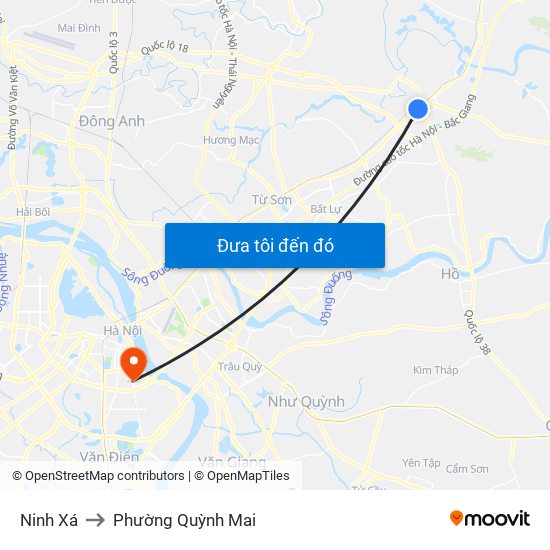 Ninh Xá to Phường Quỳnh Mai map