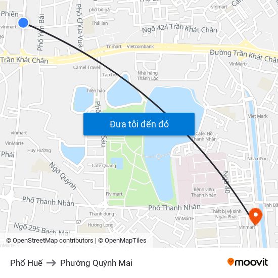 Phố Huế to Phường Quỳnh Mai map