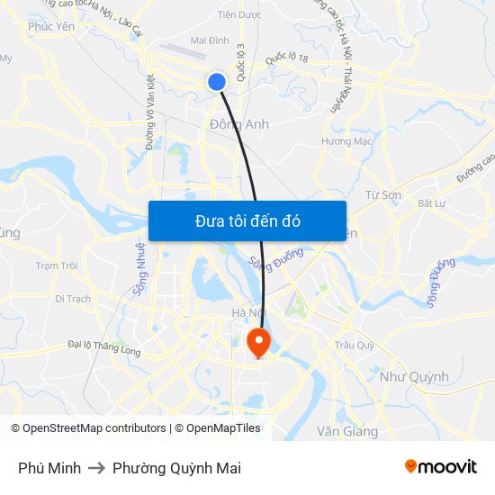 Phú Minh to Phường Quỳnh Mai map