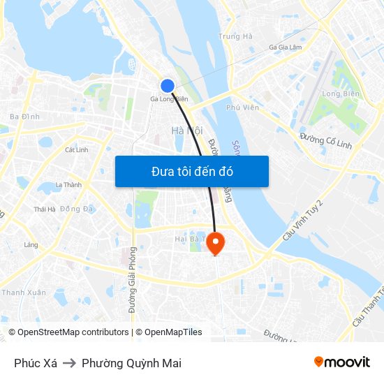 Phúc Xá to Phường Quỳnh Mai map