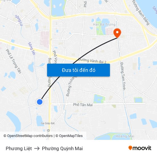 Phương Liệt to Phường Quỳnh Mai map