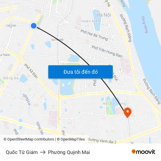 Quốc Tử Giám to Phường Quỳnh Mai map