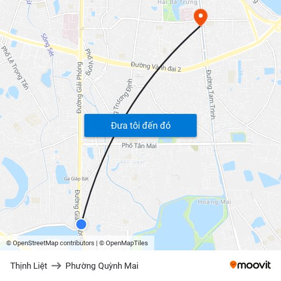 Thịnh Liệt to Phường Quỳnh Mai map