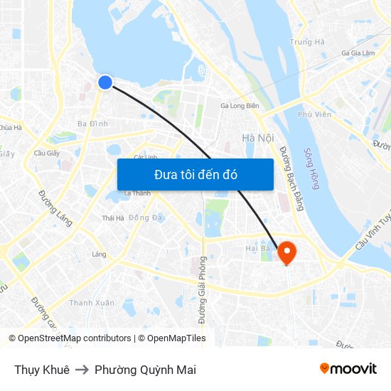 Thụy Khuê to Phường Quỳnh Mai map
