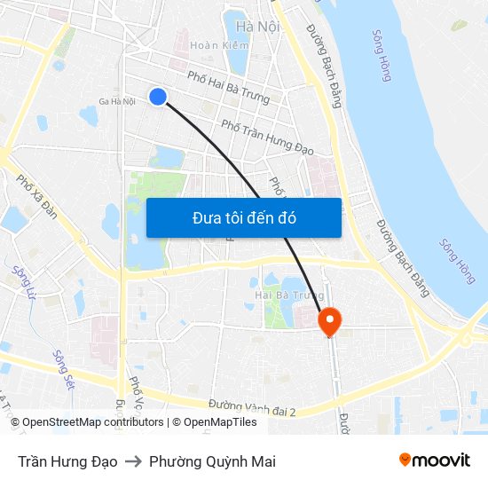 Trần Hưng Đạo to Phường Quỳnh Mai map