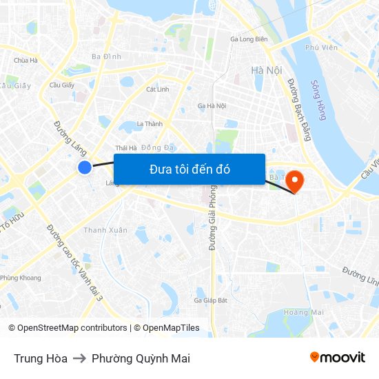 Trung Hòa to Phường Quỳnh Mai map