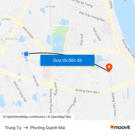 Trung Tự to Phường Quỳnh Mai map