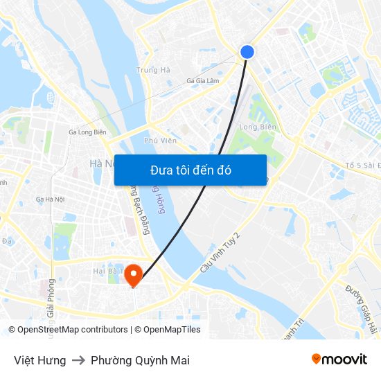 Việt Hưng to Phường Quỳnh Mai map