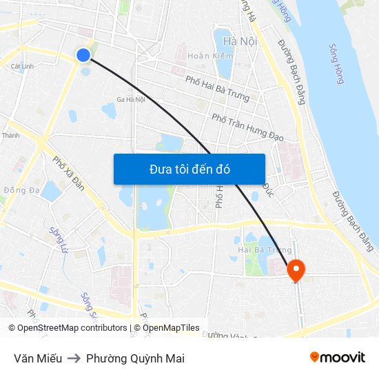 Văn Miếu to Phường Quỳnh Mai map