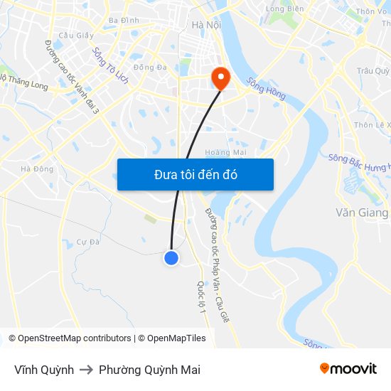 Vĩnh Quỳnh to Phường Quỳnh Mai map