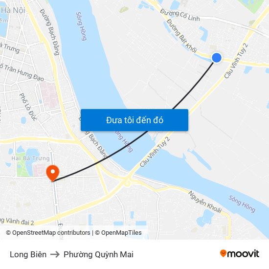 Long Biên to Phường Quỳnh Mai map
