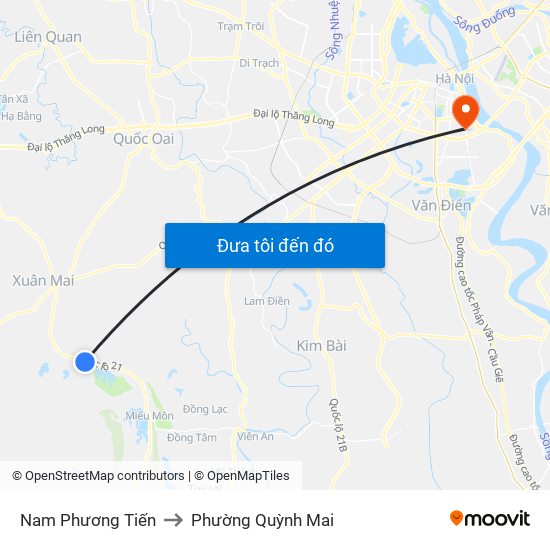 Nam Phương Tiến to Phường Quỳnh Mai map