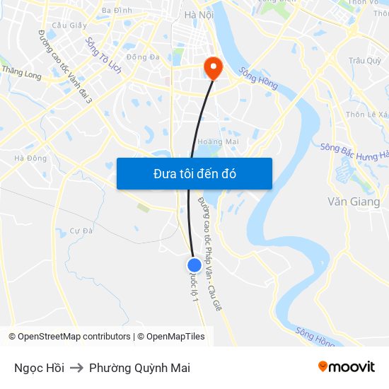 Ngọc Hồi to Phường Quỳnh Mai map