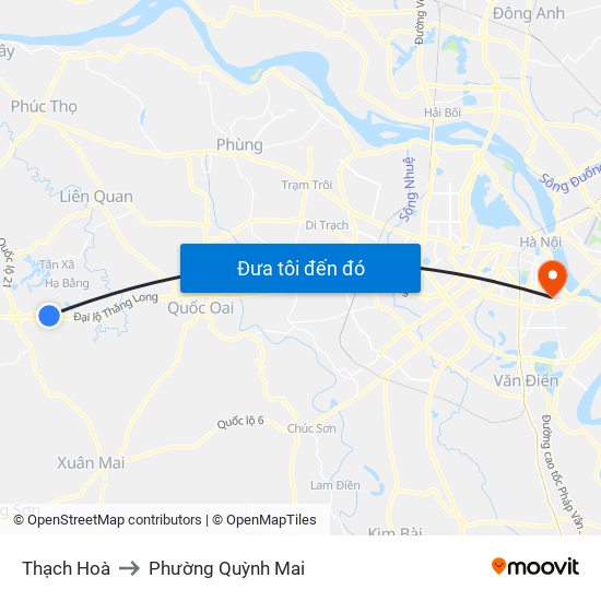 Thạch Hoà to Phường Quỳnh Mai map