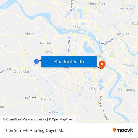 Tiền Yên to Phường Quỳnh Mai map