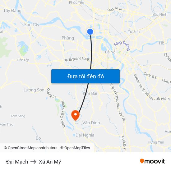 Đại Mạch to Xã An Mỹ map