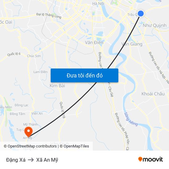 Đặng Xá to Xã An Mỹ map