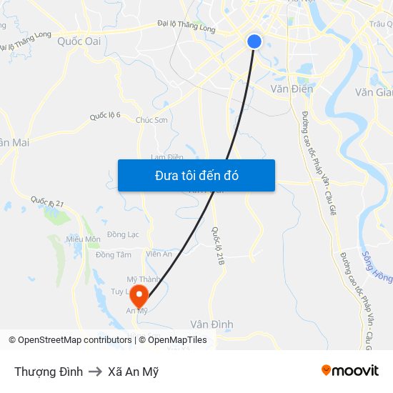 Thượng Đình to Xã An Mỹ map