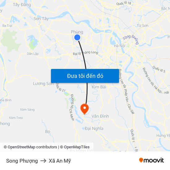 Song Phượng to Xã An Mỹ map