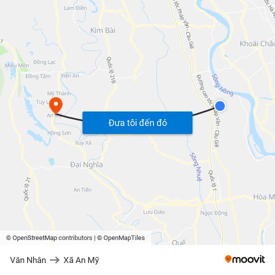 Văn Nhân to Xã An Mỹ map