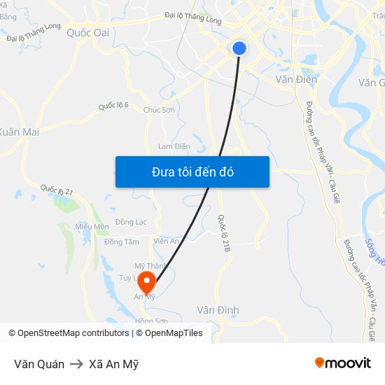 Văn Quán to Xã An Mỹ map