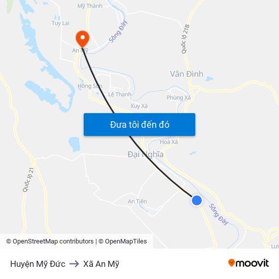 Huyện Mỹ Đức to Xã An Mỹ map