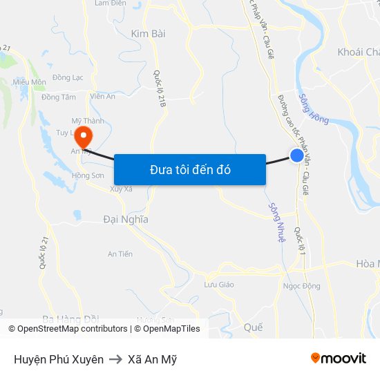 Huyện Phú Xuyên to Xã An Mỹ map