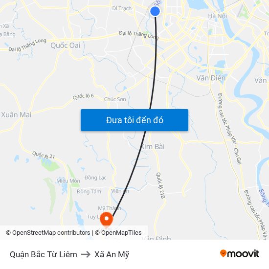 Quận Bắc Từ Liêm to Xã An Mỹ map