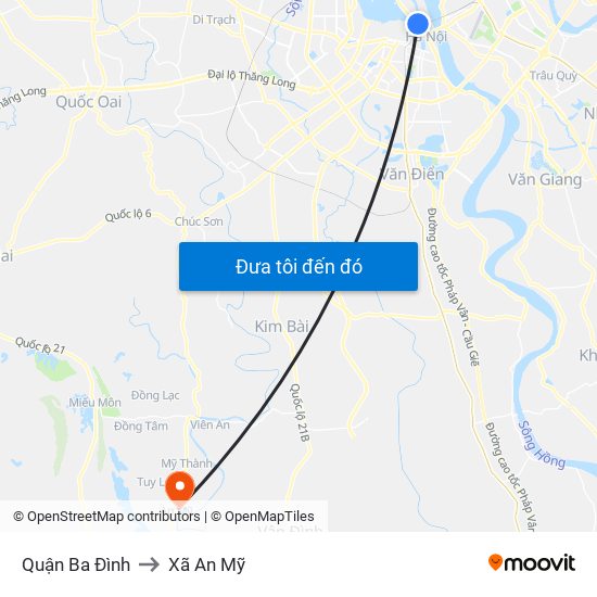 Quận Ba Đình to Xã An Mỹ map