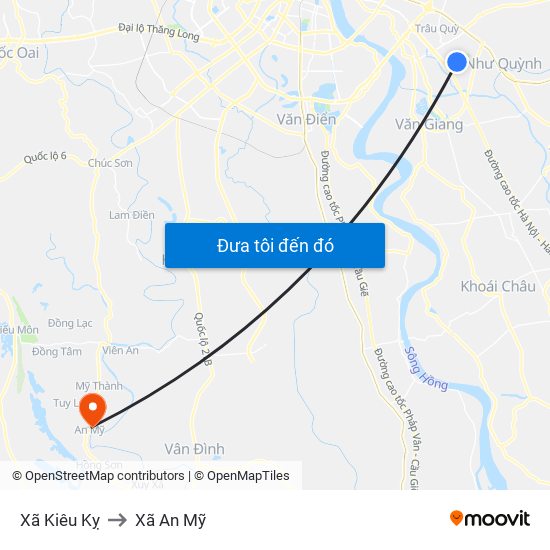 Xã Kiêu Kỵ to Xã An Mỹ map