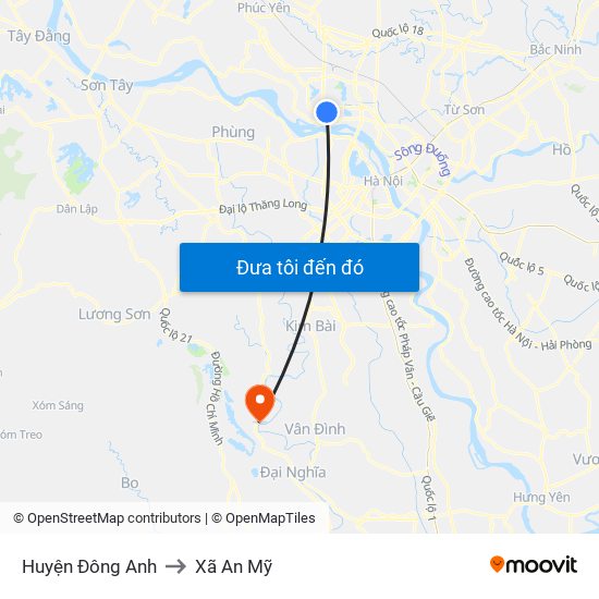 Huyện Đông Anh to Xã An Mỹ map