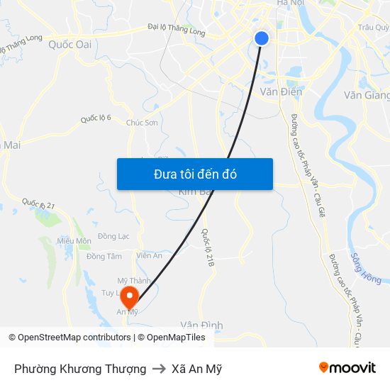 Phường Khương Thượng to Xã An Mỹ map