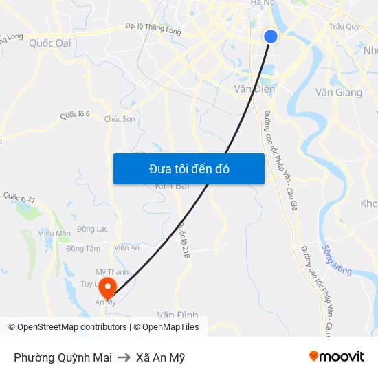 Phường Quỳnh Mai to Xã An Mỹ map