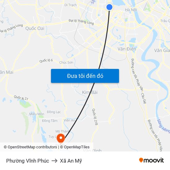 Phường Vĩnh Phúc to Xã An Mỹ map