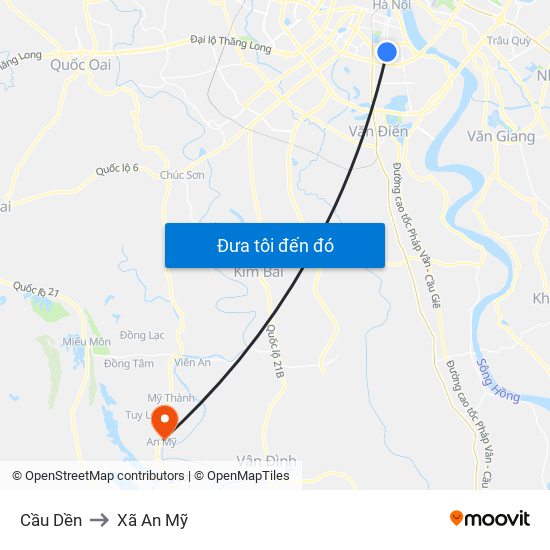 Cầu Dền to Xã An Mỹ map