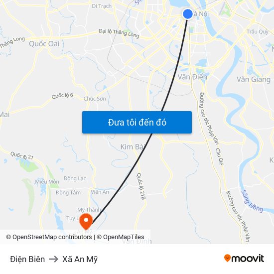 Điện Biên to Xã An Mỹ map