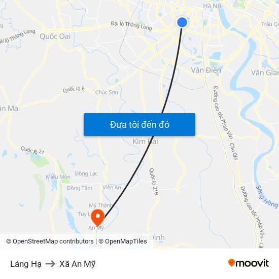 Láng Hạ to Xã An Mỹ map