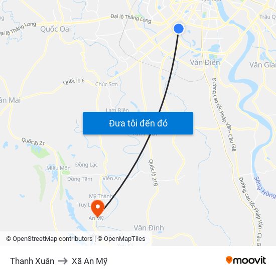 Thanh Xuân to Xã An Mỹ map