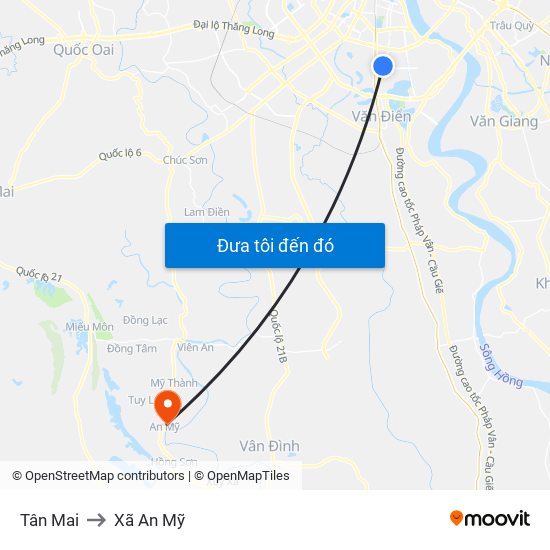 Tân Mai to Xã An Mỹ map
