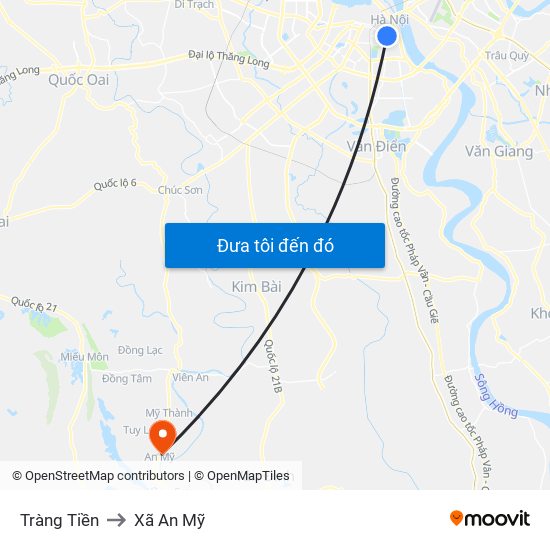 Tràng Tiền to Xã An Mỹ map